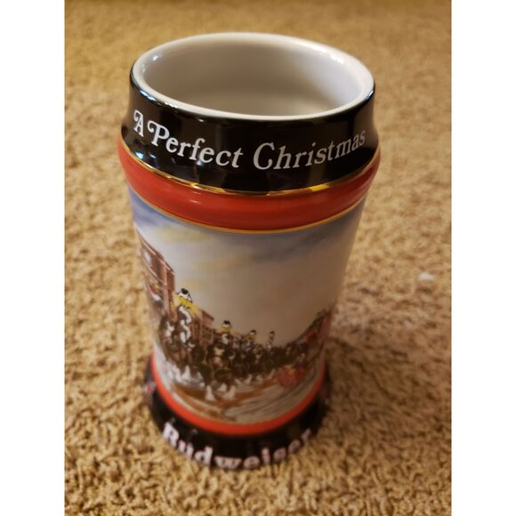 Budweiser Stein/Mug Collector Series A Perfect Christmas (Handcrafted) Vintage - Picture 7 of 10